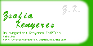 zsofia kenyeres business card